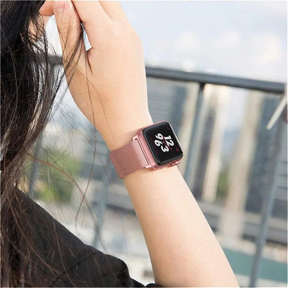 Ремешок Миланская петля для Apple Watch Band 42/38 мм 40/44 металлический сетчатый Браслет из