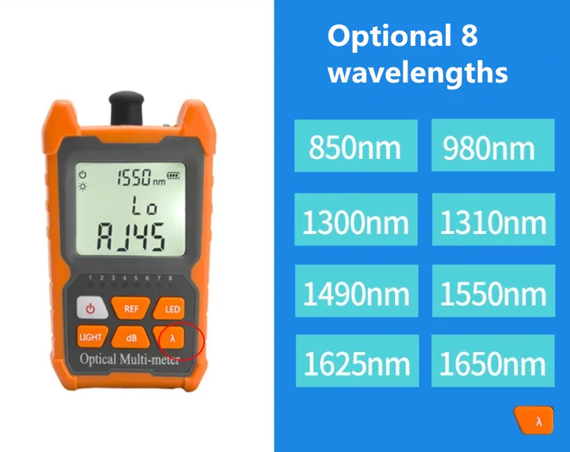 Mini Testeur Câbles Fibres Optiques - Compteur Puissance Optique -50 à +26dBm, Interfaces SC FC ST