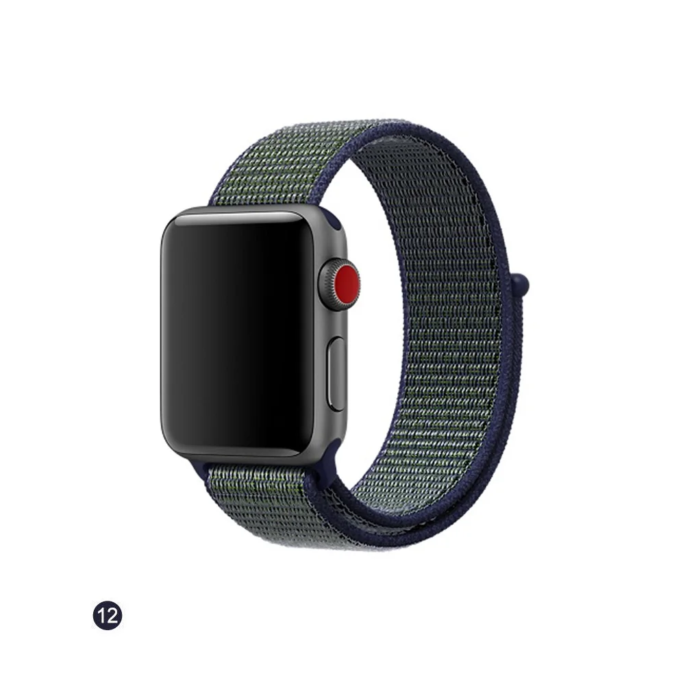 12 Нейлоновый ремешок Apple Watch 38 мм 40 мм 42 мм 44 мм сменный нейлоновая петля ремешок волшебная лента Apple Watch Band Series 1 2 3 4 - Цвет ремешка: 12