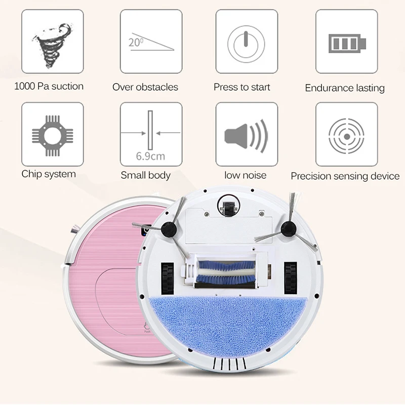 Умный подметальный робот для дома, автоматический подметальный пылесос, уборочная машина, перезаряжаемый пылесос, робот