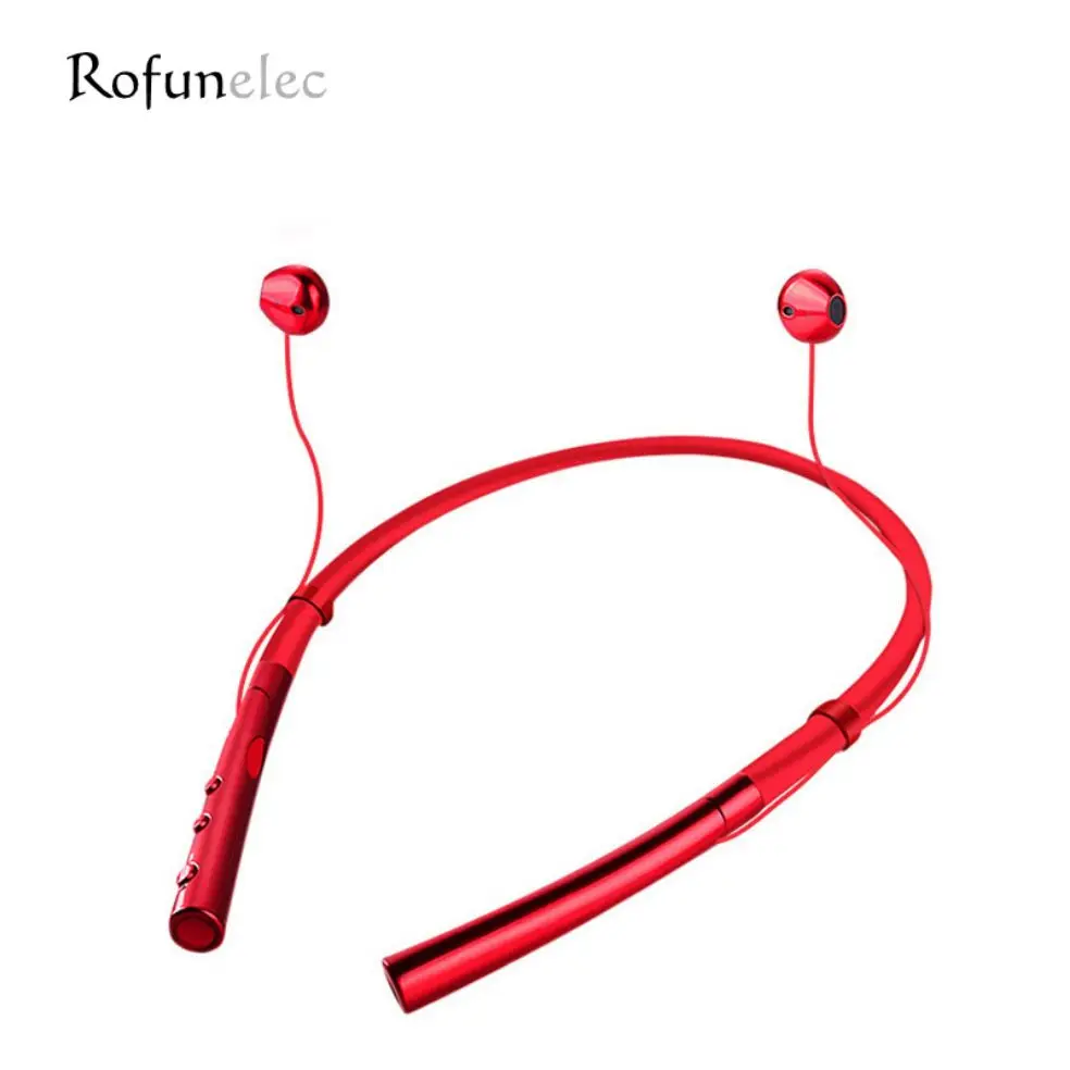 

Neckband Earphone Bluetooth Wireless Headset Magnetic Waterproof Earbuds with Noise Cancel Microphone for sports running