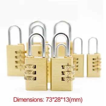 

High Quality Padlock Solid Brass Lock Digit Combination Password Secret Code for Gym Outdoor Locker Case Copper Stainless Steel