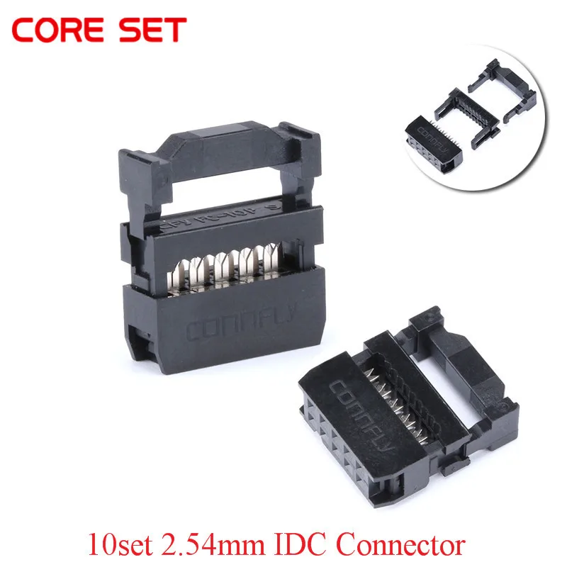 10 шт./набор, FC-6P FC-8P FC-10P FC-14P FC-16P для FC-40P IDC разъем 2x5 Pin Dual Row шаг 2,54 мм разъем IDC 10-контактный кабель Разъем