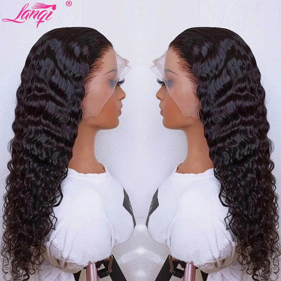 Wholesale Long Preplucked 28 30 Inch Deep Wave Frontal Wig 13x4x1 T Part Lace Wig Brazilian Lace Front Human Hair Wigs For Women