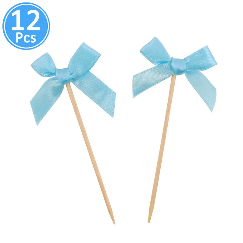 12pcs bow topper Lincaier I Am Five баннер из крафт-бумаги 5 лет день рождения для мальчиков и девочек 5th воздушные шары вечерние украшения пятая гирлянда розовый синий - Цвет: 12pcs bow topper