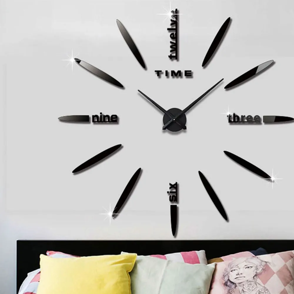 3D настенные часы с зеркальной поверхностью наклейки на стену 2 цвета доступны самоклеющиеся художественные настенные часы домашний Декор Гостиная кварцевые иглы