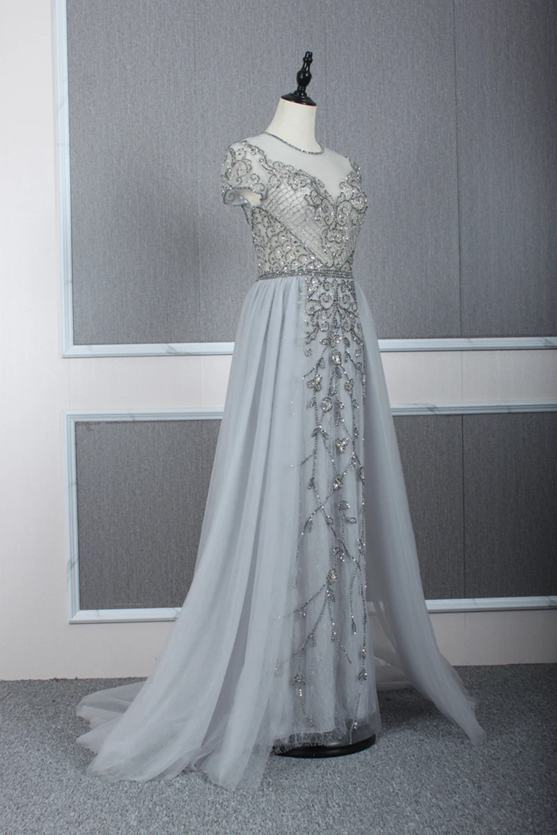 YY165 Churlya Wurfel red prom dress beaded tassel o-neck short sleeve A-line evening gala dresses elegant vestidos de gala
