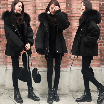 

2020 New Winter Fashion Parka Warm Cotton Jacket Women Coat Korean Slim Winter Women Thick Big Fur Casual Outwear Winter Coat