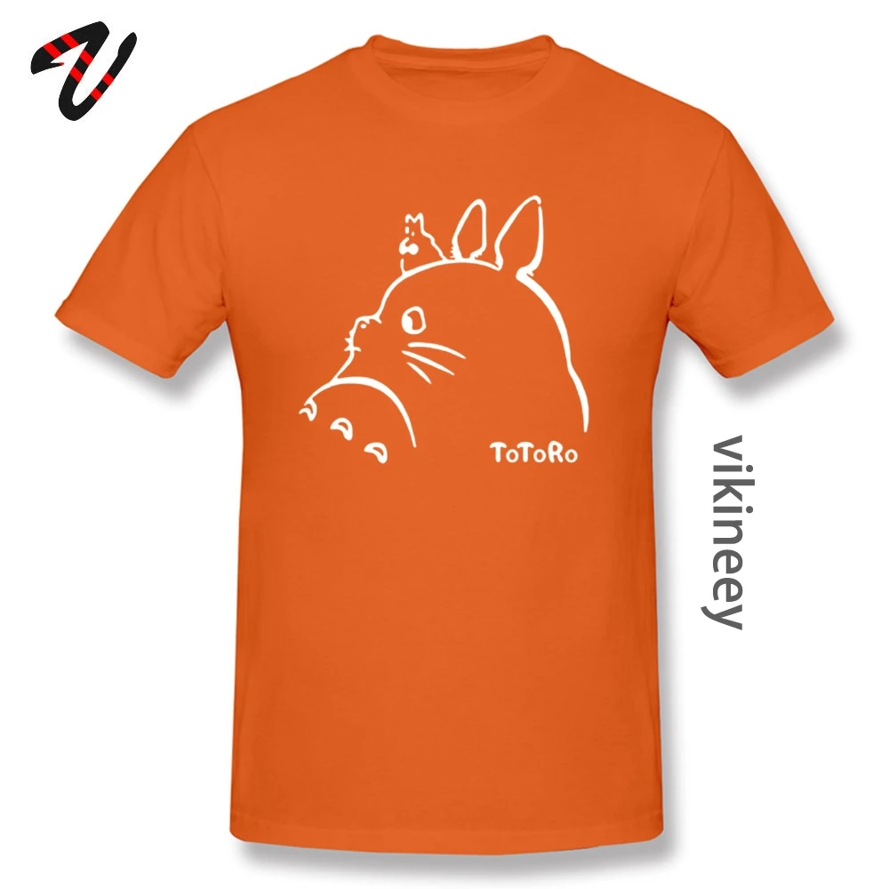 Totoro Print Short Sleeve T Shirt April FOOL DAY O Neck 100% Cotton Fabric Men T Shirts Print T Shirt Brand Drop Shipping Totoro0528 orange