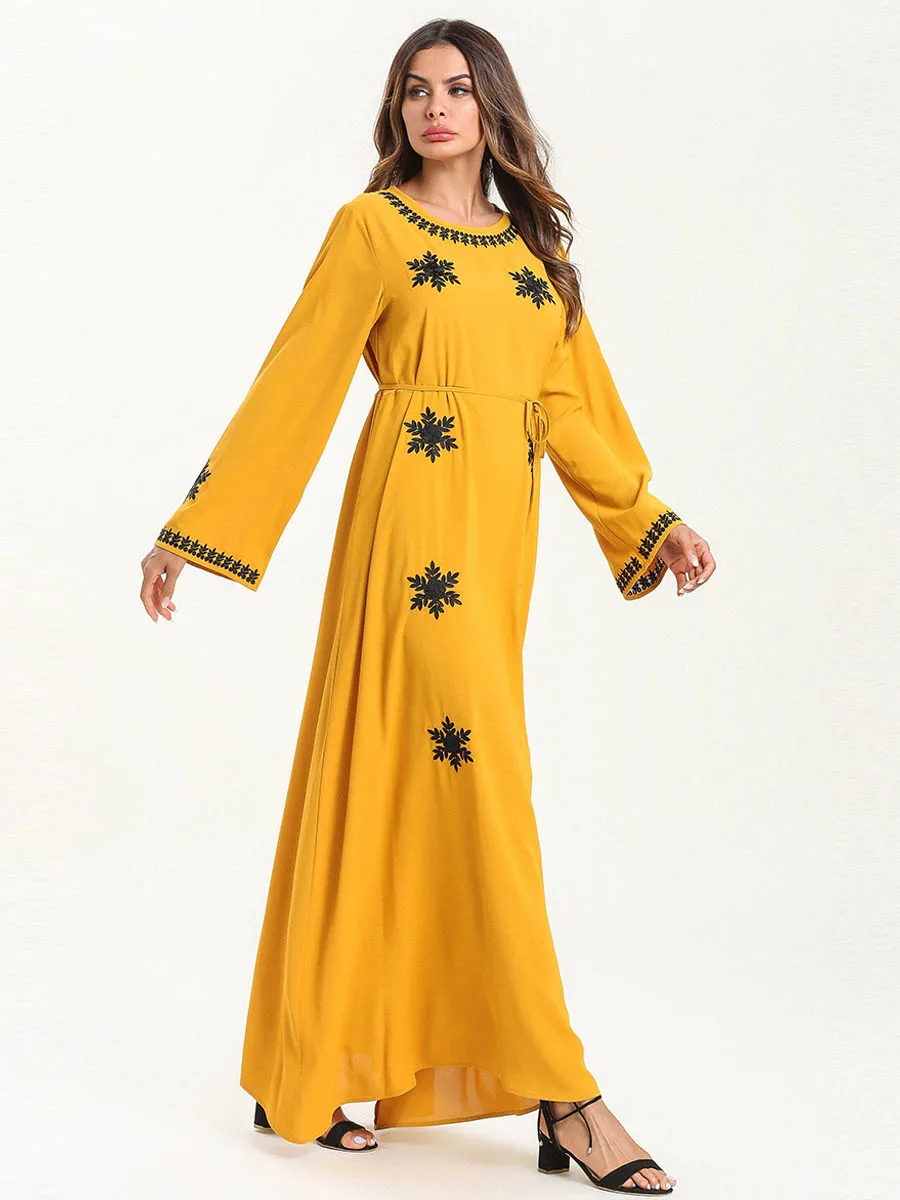 BNSQ Демисезонный, рисунок со снежинками, длинный рукав, платье с вышивкой из пакистана, накидка, Восточный халат одежда для Рамадана Турция