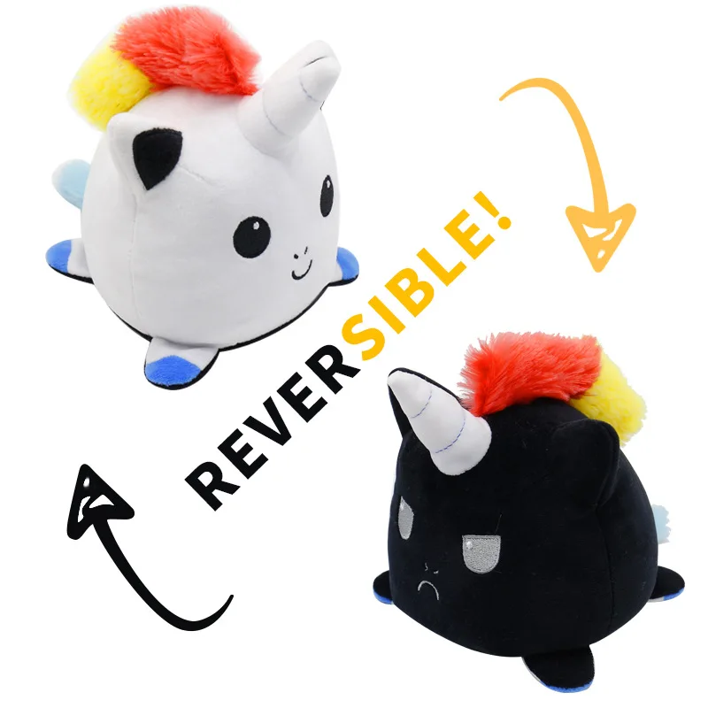 23 Unicorn REVERSIBLE Flip Plush Toys with Two Expressions