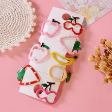 C0838 Детские Мультяшные аксессуары для волос, Южная Корея, милый фруктовый детский BB зажим, аксессуары для девочек, заколки для волос