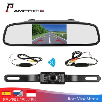 

AMPrime 4.3" Car Rear View Monitor Auto Parking Mirror Wired Wireless LED Night Vision Wireless Transmitter receiver Night Visio