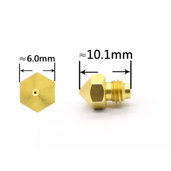 

5pcs 3D Printer Nozzle M5 Threaded Screw of Nozzle 0.4mm 1.75mm for 2 In 1 out heat block V6 3D Printer parts accessories