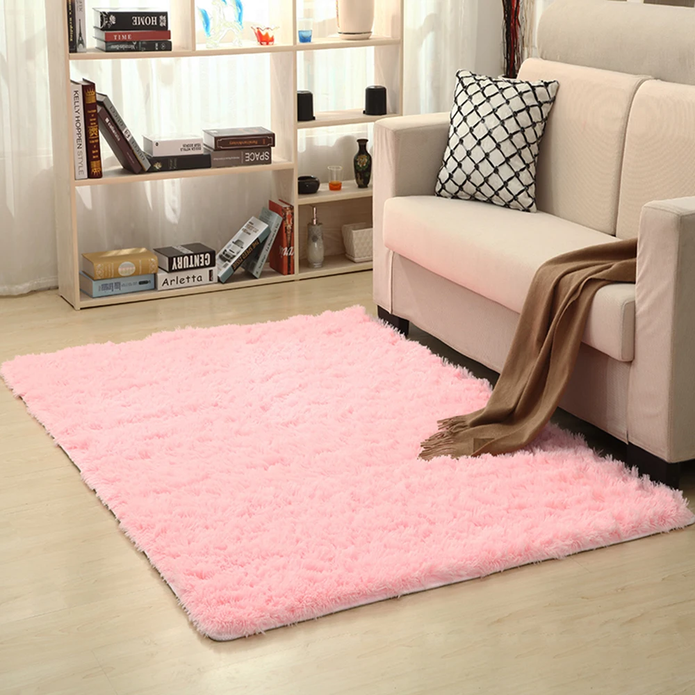 

1PC Rectangle Soft Thickening Fur Area Rugs For Bedroom Floor Shaggy Silky Plush Carpet White Faux Fur Rug Bedside Rugs