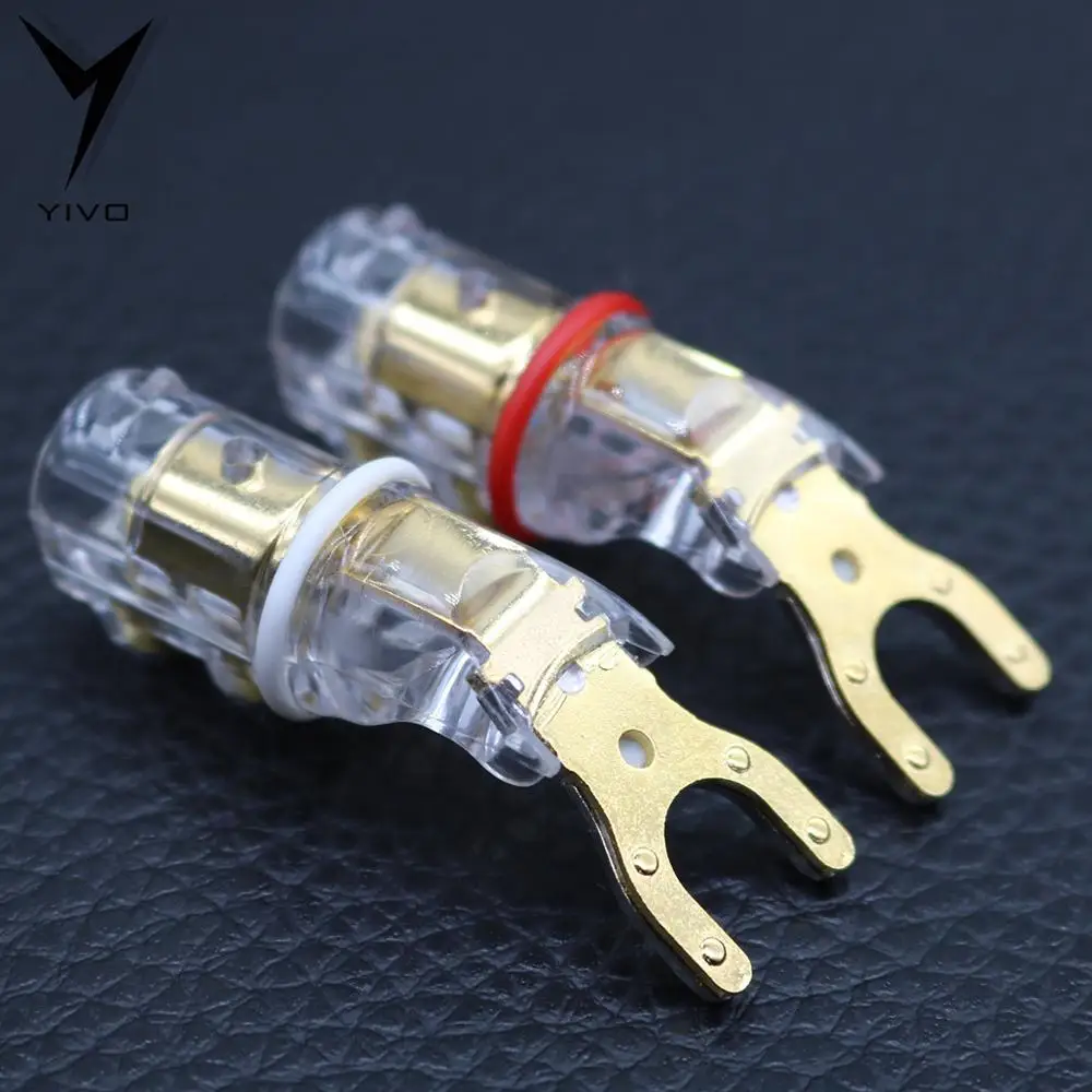4 шт. Hi-end Guangzhou YIVO чистая красная медь Y Форма динамик аудио разъем Вилки завинчивание Разъем типа "банан" разъемы