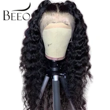 Beeos prepluckd волосы линия глубокая волна полный кружево человеческие волосы парики предварительно сорвал перуанский парик Remy для черных женщин часть Плетеный