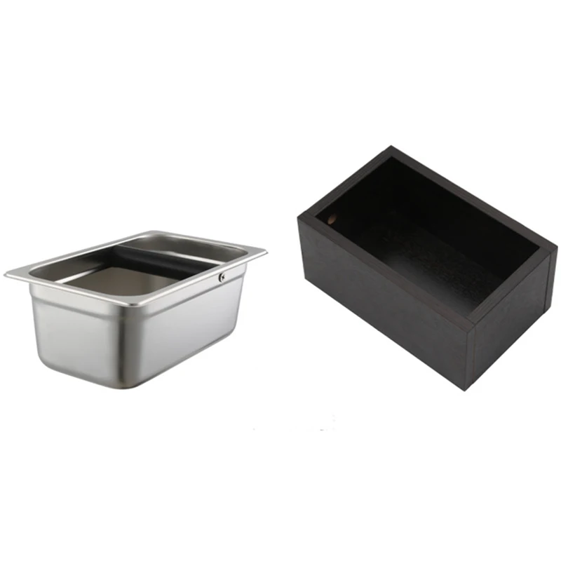 

Stainless Steel Espresso Coffee Knocking Box Container Coffee Grounds Barrel Coffee Accessories, Coffee Knocking Box Container C