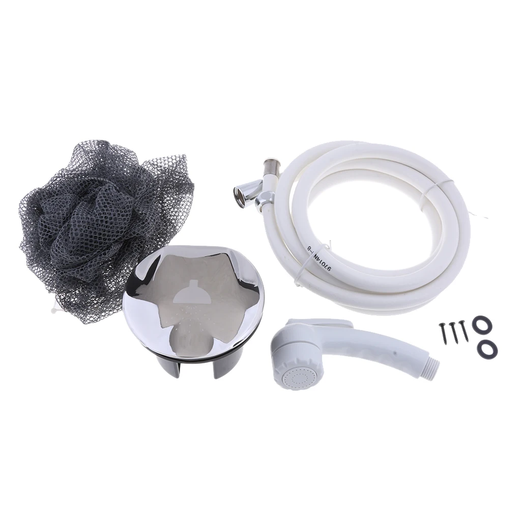 Boat Marine Transom Shower W/ Nylon Hose & White  Sprayer Kit