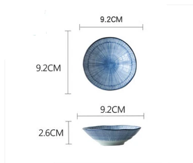 KINGLANG японский HENGFENG стиль обеденная тарелка керамическая тарелка набор синий глубокий салат тарелка для риса набор чаша - Цвет: sauce dish