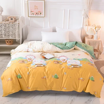 

2021 yellow Bee bedding set 3/4pcs bed linen Cartoon Duvet cover set fruit bedcloth Modern flat sheet pillowcase king bed set
