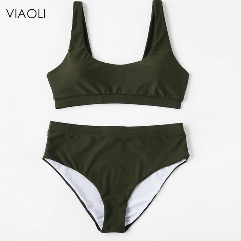 Swimming Suit 2018 Sexy Solid Bikini Set Swimwear Women Swimsuit Push Up Bathing Suit High Wasit Slim Sport Yoga Clothing Girls
