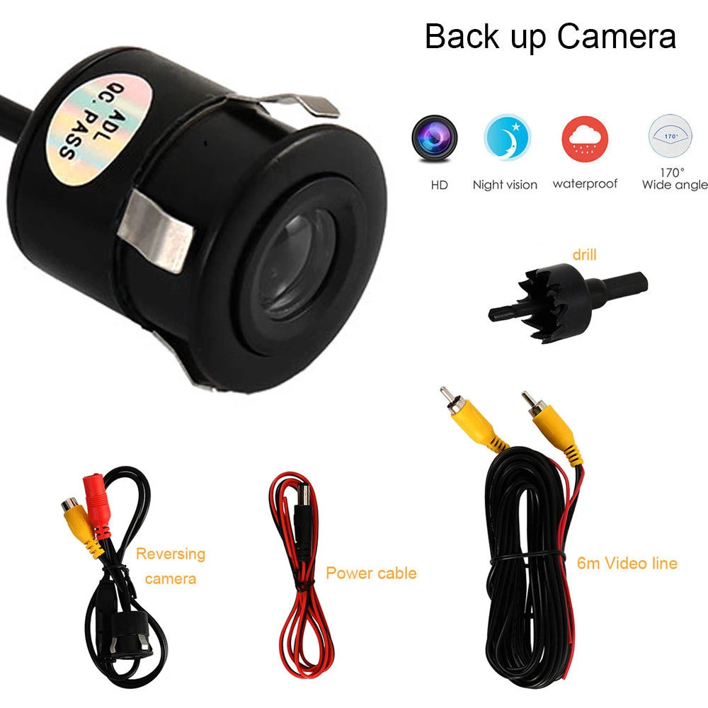 170 ° Car Rear View Camera Universal LED Night Vision Backup Parking Reverse Camera Waterproof 170 Wide Angle HD Color Image (10)