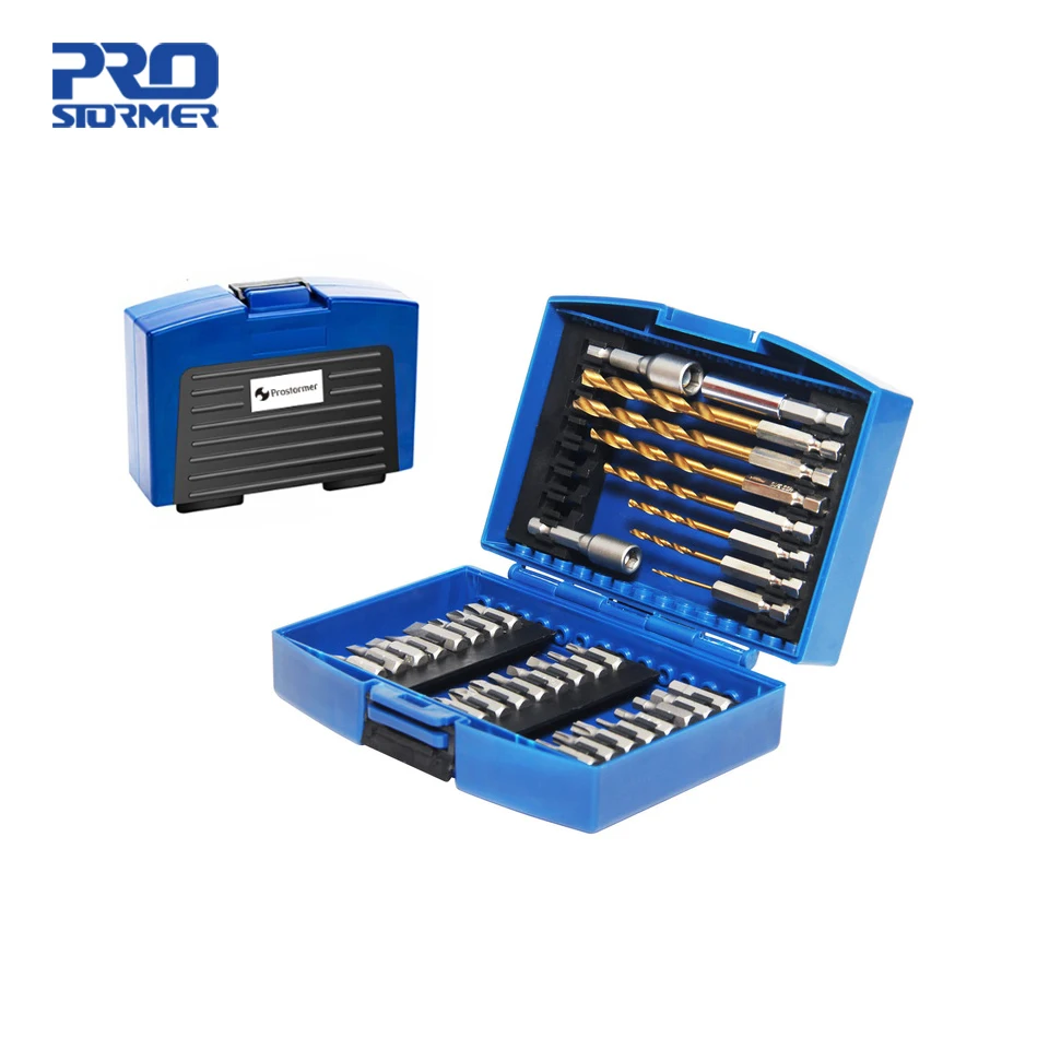 

PROSTORMER Screwdriver Bit & Nut Driver Set Chromium-vanadium Steel Slotted Bits 34Pcs Keys Set for Renovation Team Hand Tool