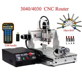 

3040/4030 CNC Router Milling Machine 800W VFD Water Cooling spindle For Mental Wood Drill Engraver