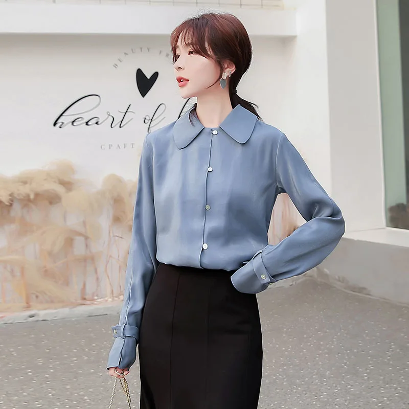 Women Blouse Shirt 2020 New Spring Womens Blouses And Tops Plus Size Ladies OL Chiffon Blouses White Office Long Sleeve Shirts