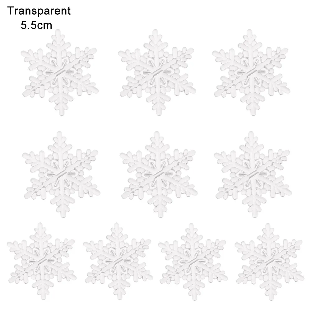 10 шт. Рождественская искусственная Снежинка подвесной декор в форме снежинок прозрачные акриловые кристаллы-стразы кулон фестиваль Декор Ремесло - Цвет: 5.5cm transparent