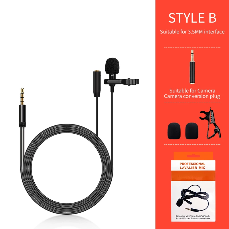 KATELEIYU mobile phone tie clip Bluetooth microphone omnidirectional metal microphone 3 5mm headphone jack Lavalier computer not