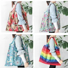 Местный склад магический стиль нейлон большая сумка эко многоразовые полиэстер Портативная сумка Зеленый складной мешок хозяйственная сумка