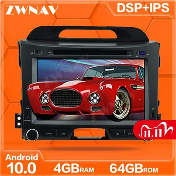

IPS Android 10.0 4G+64GB screen Car DVD Player GPS Navi For KIA Sportage 2010-2016 Auto Radio Stereo Multimedia Player Head Unit