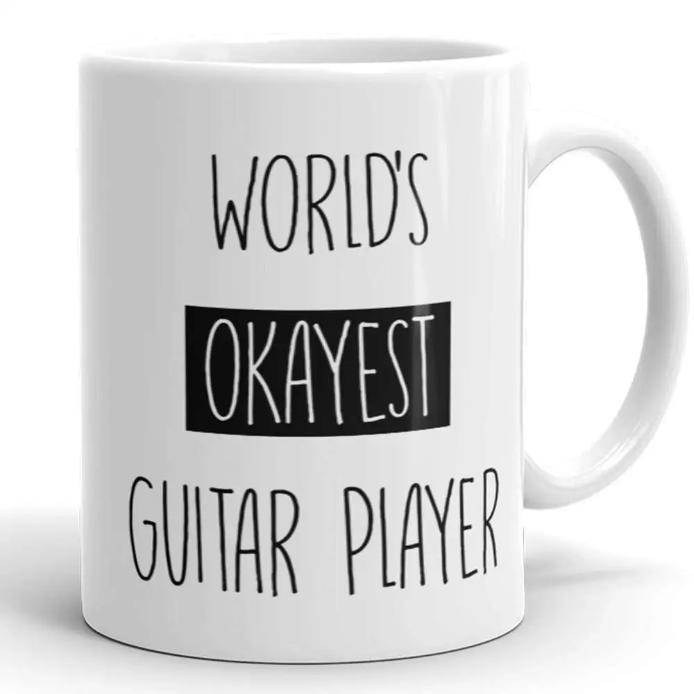 

Worlds Okayest Guitar Player Mug Funny Coffee Cup