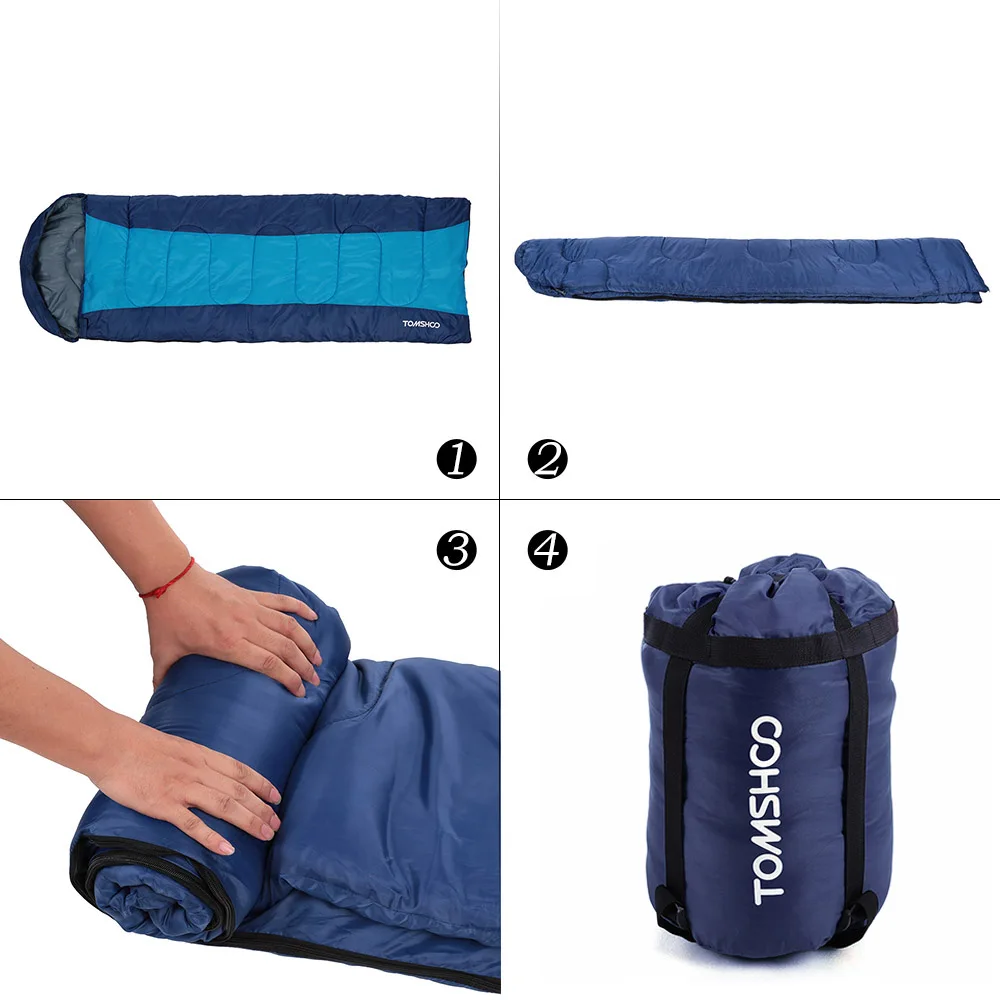 TOMSHOO (190 + 30) X75CM термальный взрослый открытый с капюшоном конверт спальный мешок