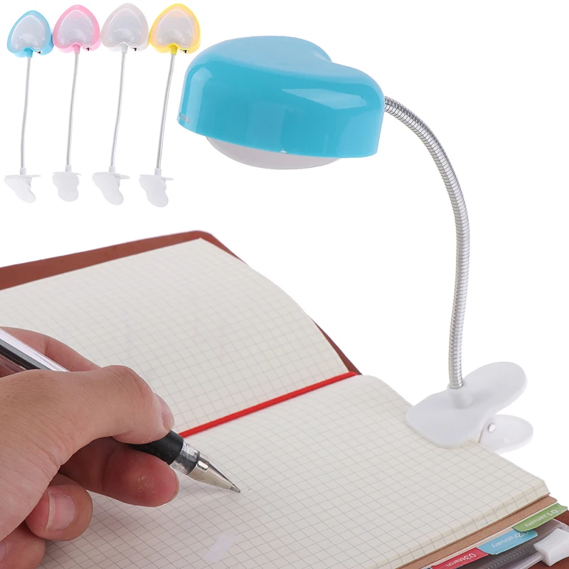 Hot Love Heart Clip LED Reading Book Light Eyes-protect Energy Save Night Lights