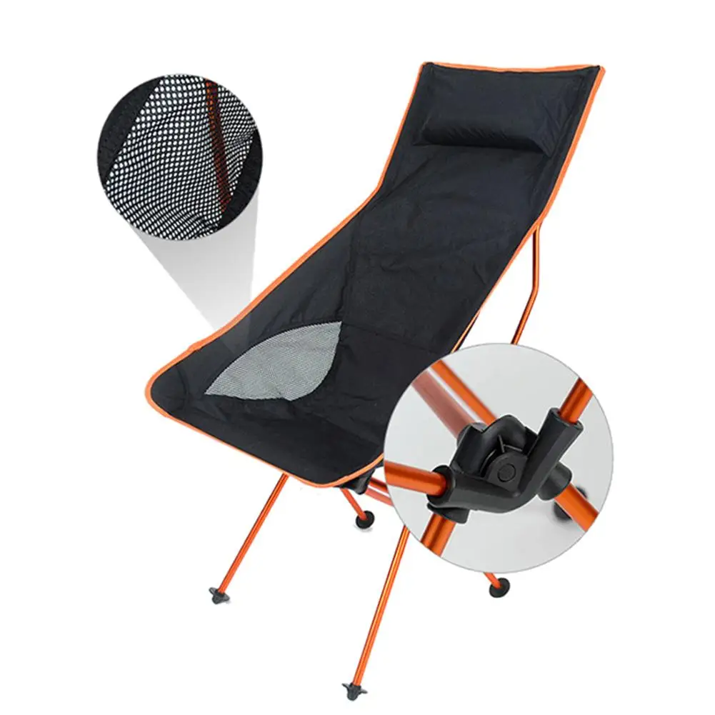 Portable Folding Chair Aluminium Alloy Back Camping Beach Chair Fishing Chair Stool Outdoor Leisure Hiking Seat Table Chair