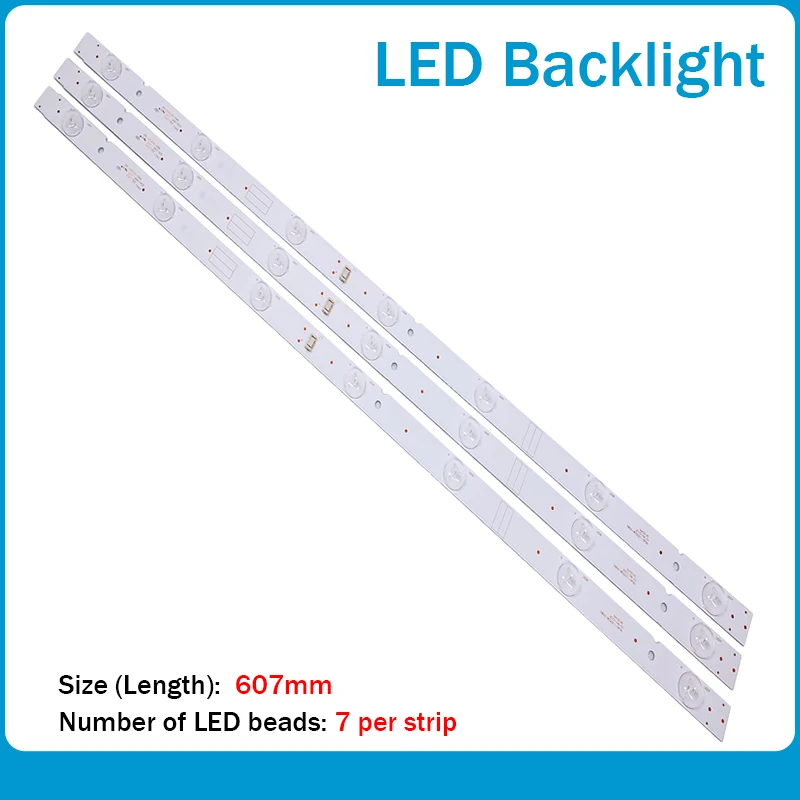 

New 3 PCS/set LED backlight strip 5800-W32001-3P00 05-20024A-04A for LC320DXJ-SFA2 32HX4003 7LED 607mm