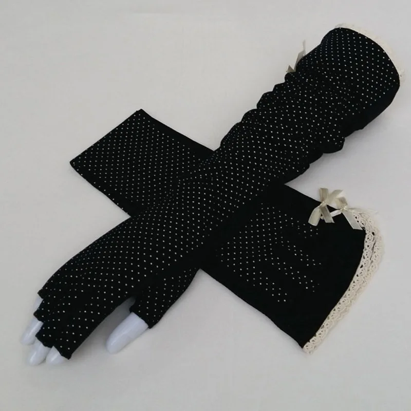 B88 Black Женские летние уличные спортивные фитнес-велосипедные солнцезащитные Короткие солнцезащитные Перчатки женские тонкие хлопковые модные перчатки для вождения на полпальца L19 - Цвет: B88 Black