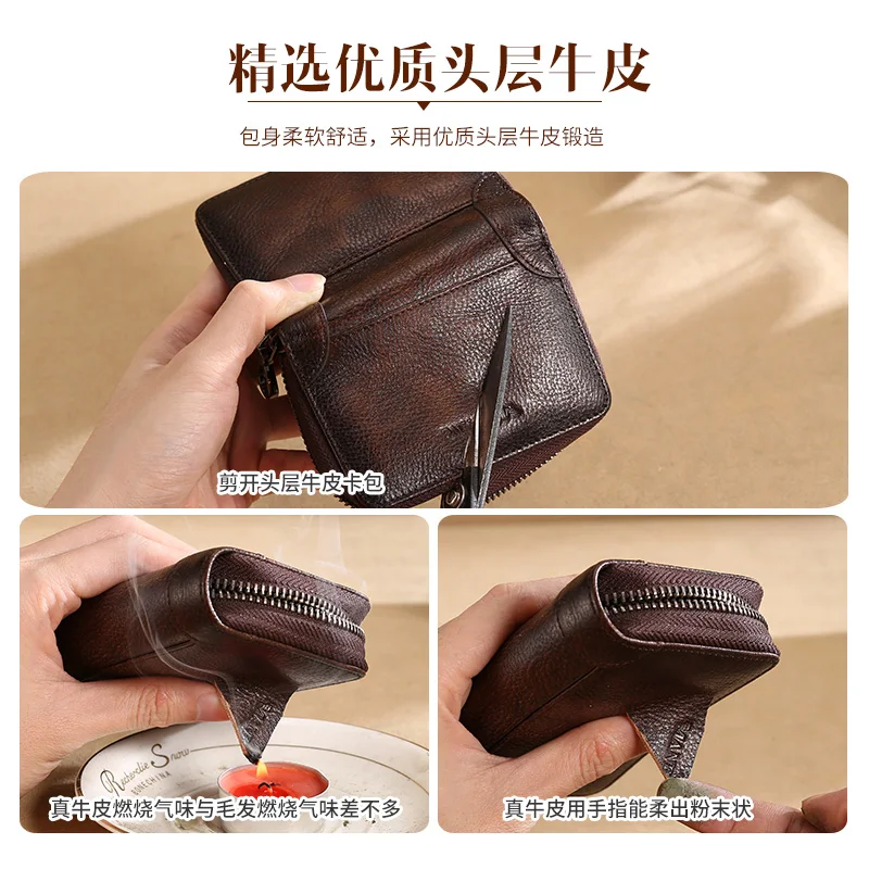 Credit Card Holder Wallet Genuine Leather Metal Aluminum Business Bank Card Case card wallet
