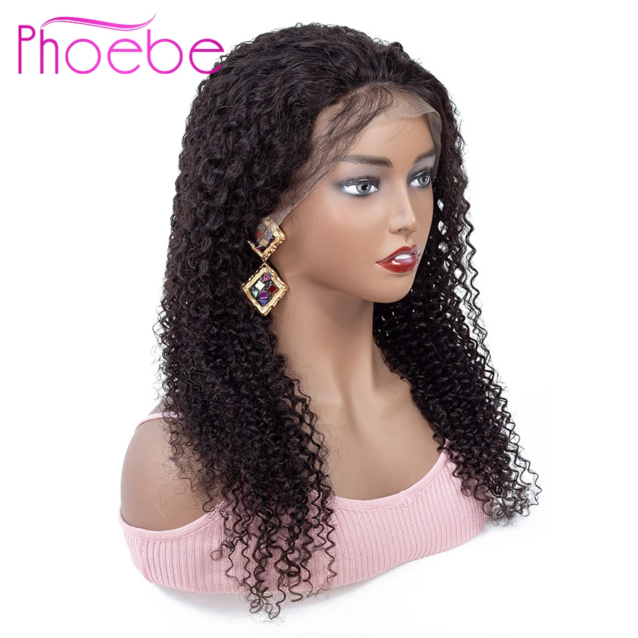 

Phoebe 13x4 Kinky Curly Lace Front Wigs Human Hair Wigs With Baby Hair For Black Women Indian Non-Remy Hair 150% Density