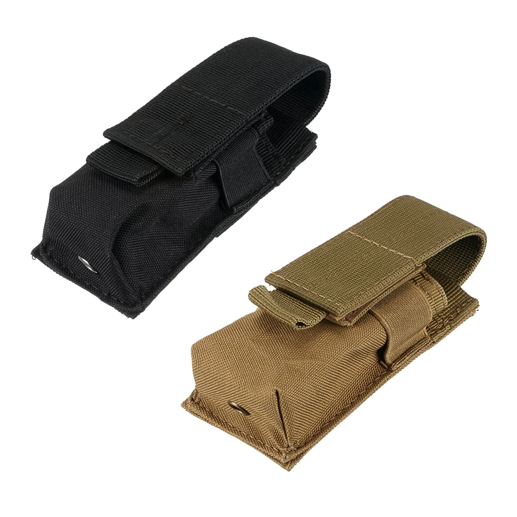 2Pcs Nylon Case Multiple Flashlight Pouch Holster Belt Carry Case Holder Molle System Torch Bag