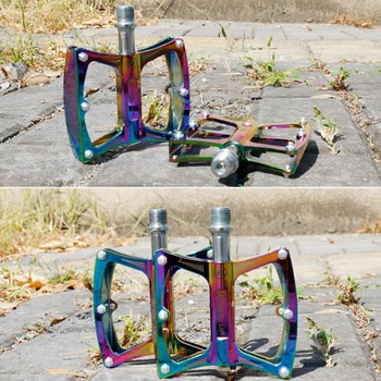 

1Pair Dazzling Bicycle Pedals Foot Platform Aluminum Alloy Bearing Bike No-slip