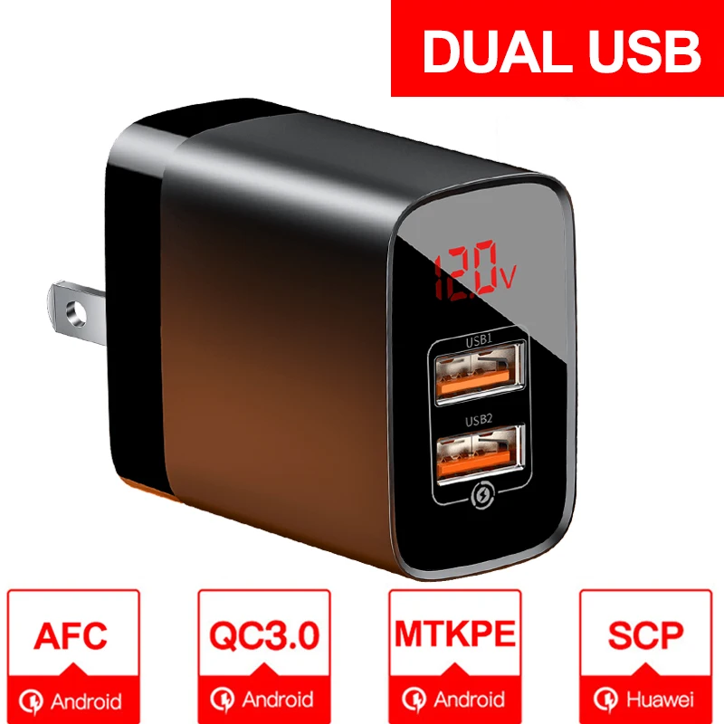 Baseus Quick Charge 3,0 USB зарядное устройство для iPhone 11 Pro Max Xs samsung мобильный телефон 18 Вт PD3.0 PD QC3.0 QC usb type C быстрое зарядное устройство - Plug Type: US Plug Black