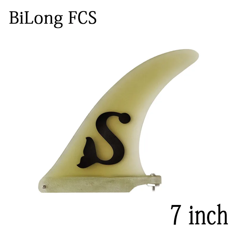 BiLong FCS surfboard fin fiberglass center single box 7" inch longboard US base sup accessories surf fins paddle board fin