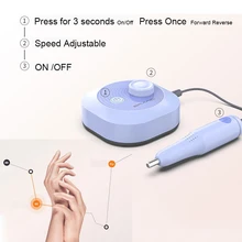 Электрический сверлильный станок для ногтей Маникюрный педикюрный аппарат Набор ручек для маникюра педикюра пилка для ногтей сверло для полировки инструмент