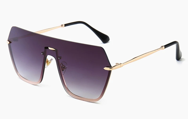 gradient black lens Peekaboo негабаритных цельные солнцезащитные очки мужские без оправы градиентные линзы женские солнцезащитные очки металлическая оправа uv400 Мужские очки - Цвет линз: gradient black lens