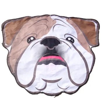 

Hot kf-One Piece Soft Microfiber 155X125Cm Creative Cute Dog Beach Towel Beach Scarf Bikini Cover Up Yoga Mat Wall Tapestry