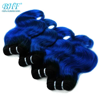 BHF Ombre Body Wave Human Hair Bundles 50g/pc Machine Made Remy Hair Extensions 8 Inch 1B/27 & 1B/613 pink blue green Color 4
